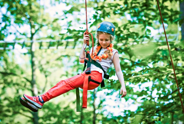 Ziplining is one of many adventurous activities at Camp Birch Hill. Photo courtesy of the camp