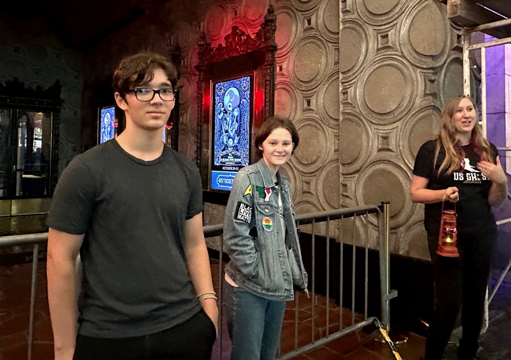 Meet your ghost tour guide in front of the El Capitan Theatre. It's your first stop.