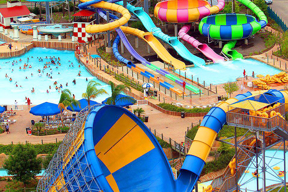 The slides at Six Flags Hurricane Harbor New Jersey keep everyone cool.